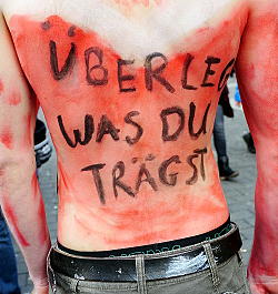 Demonstration gegen Pelz Demonstration gegen Pelz